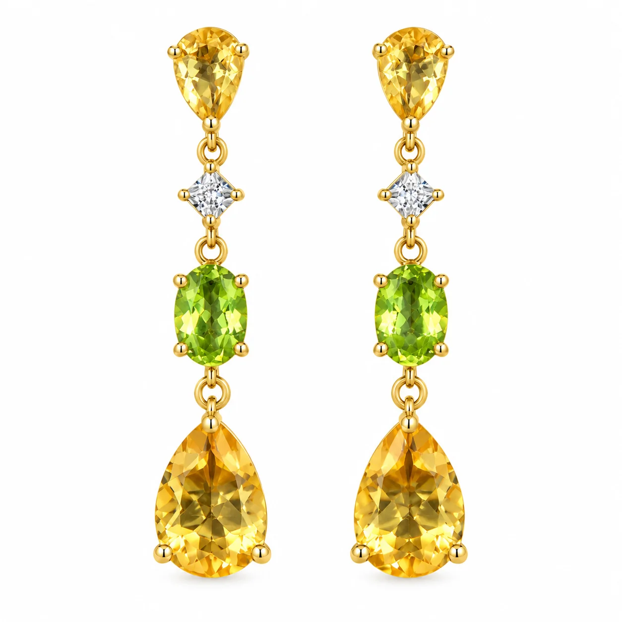 14k Solid Gold Gemstone Earring