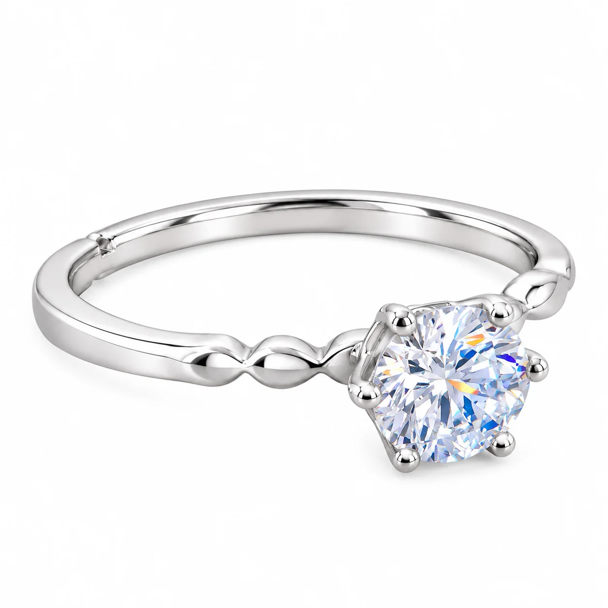 Brilliant Solitaire Ring on White
