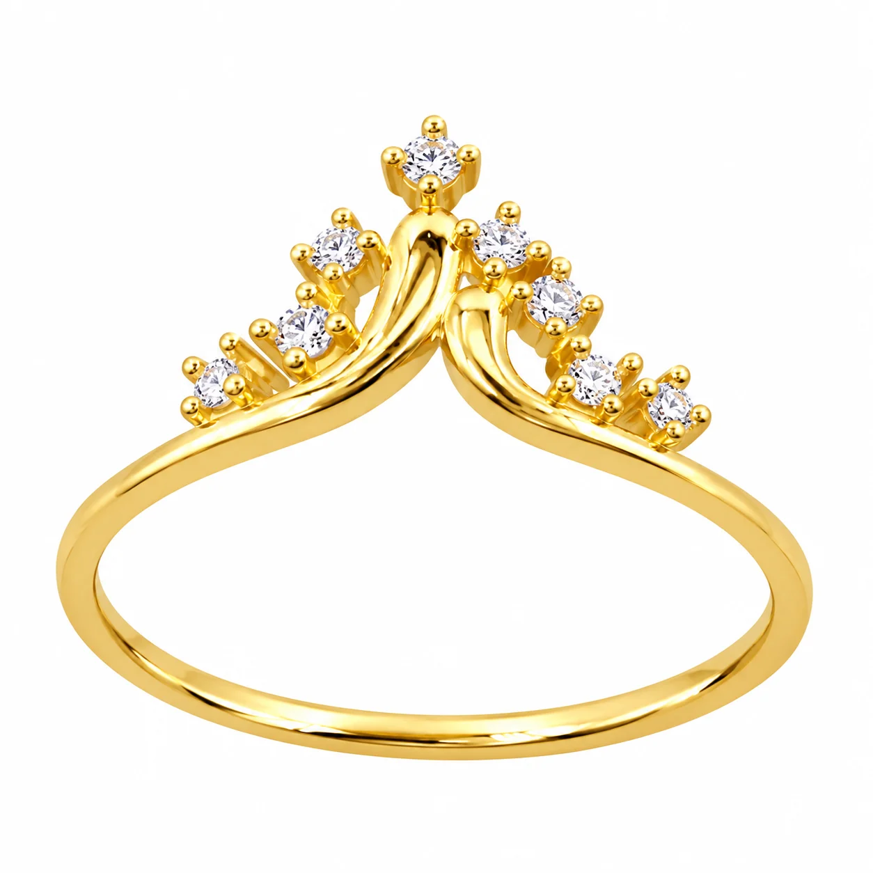 Delicate Gold Crown Ring