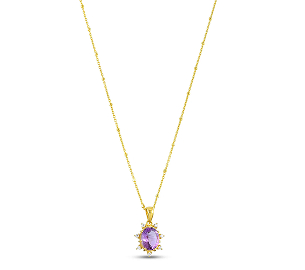 Gold Plated Solitaire Necklace