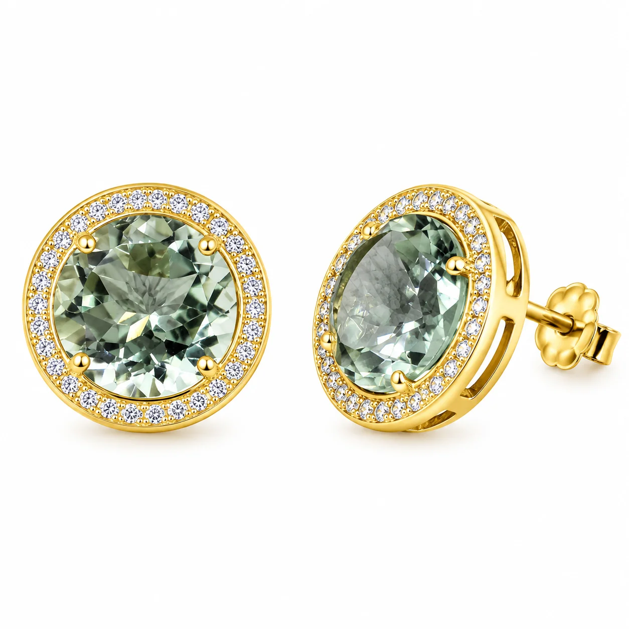 Golden Green Gemstone Studs