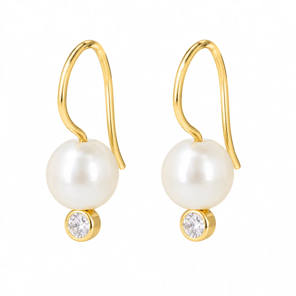 Golden Pearl Drop Earring