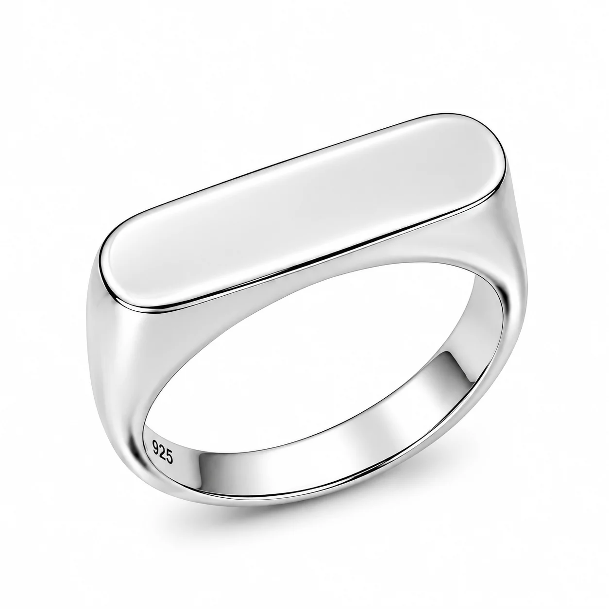 Polished Silver 925 Signet Ring