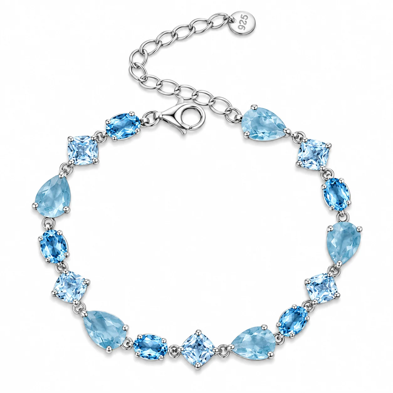 Sterling Silver Blue Gemstone Bracelet