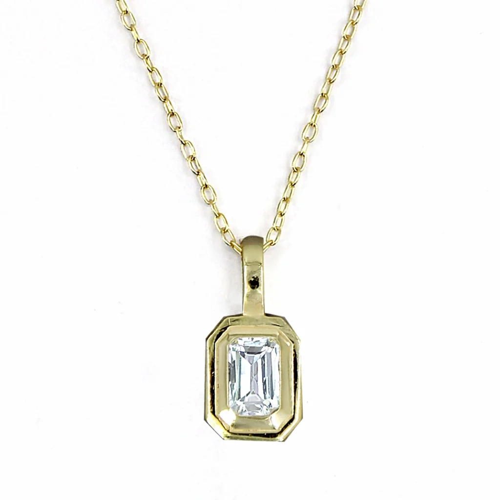 Classic Emerald Cut Diamond Necklace