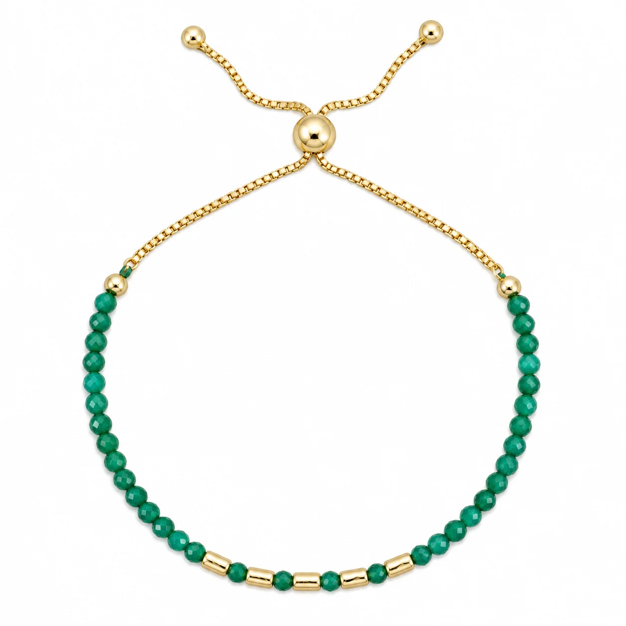 Emerald Green Gold Slider Bracelet