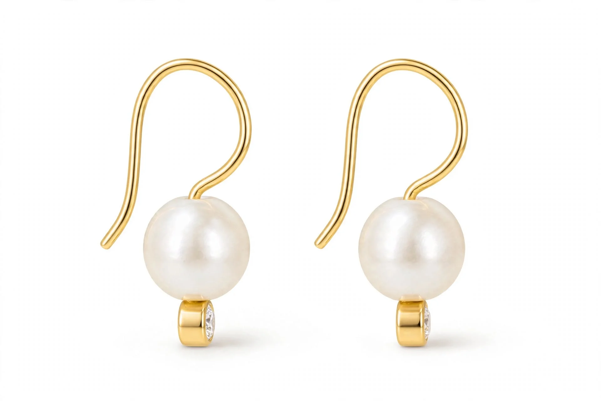Golden Pearl Drop Earring