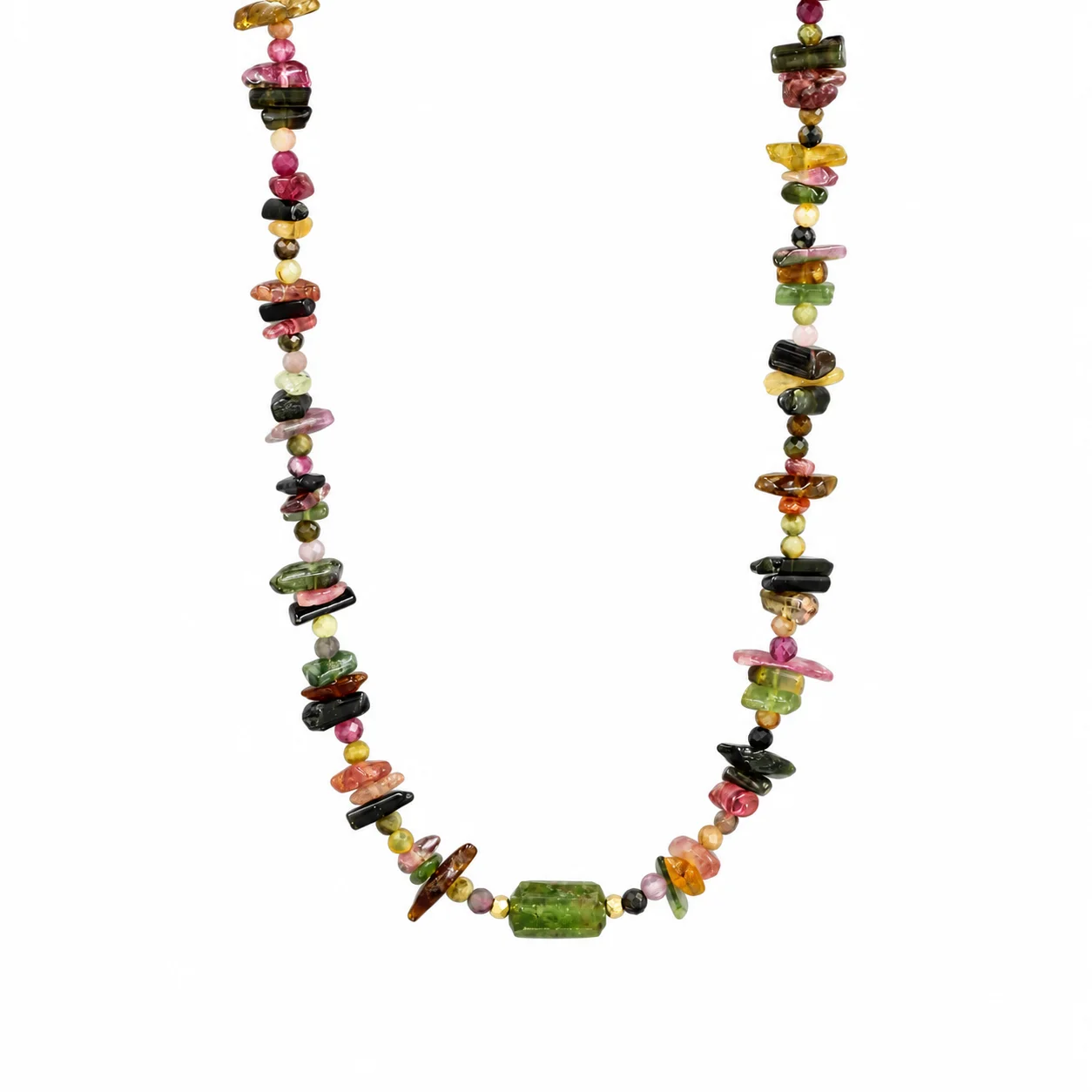 Multicolored Gemstone Chip Necklace