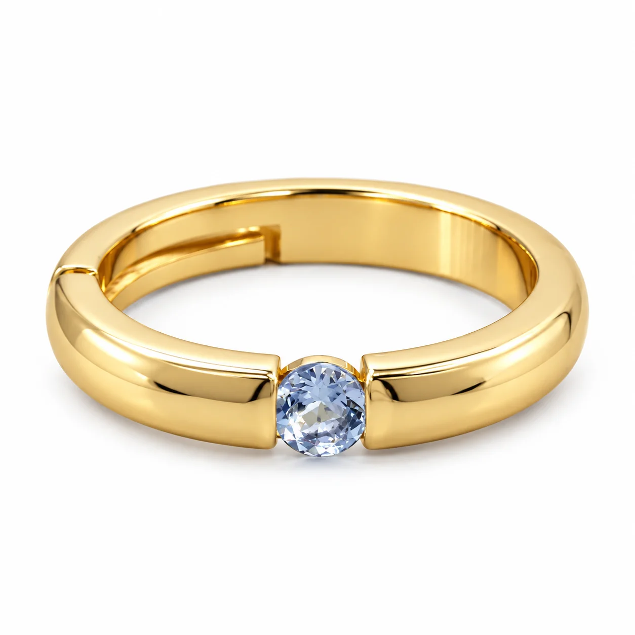 Polished Gold Tension-Set Ring